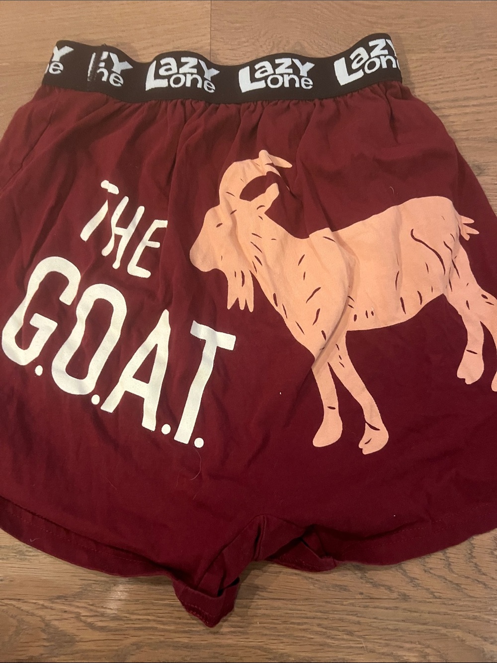 Lazy One Maroon Lounge Boxer Shorts with Black Logo Waistband